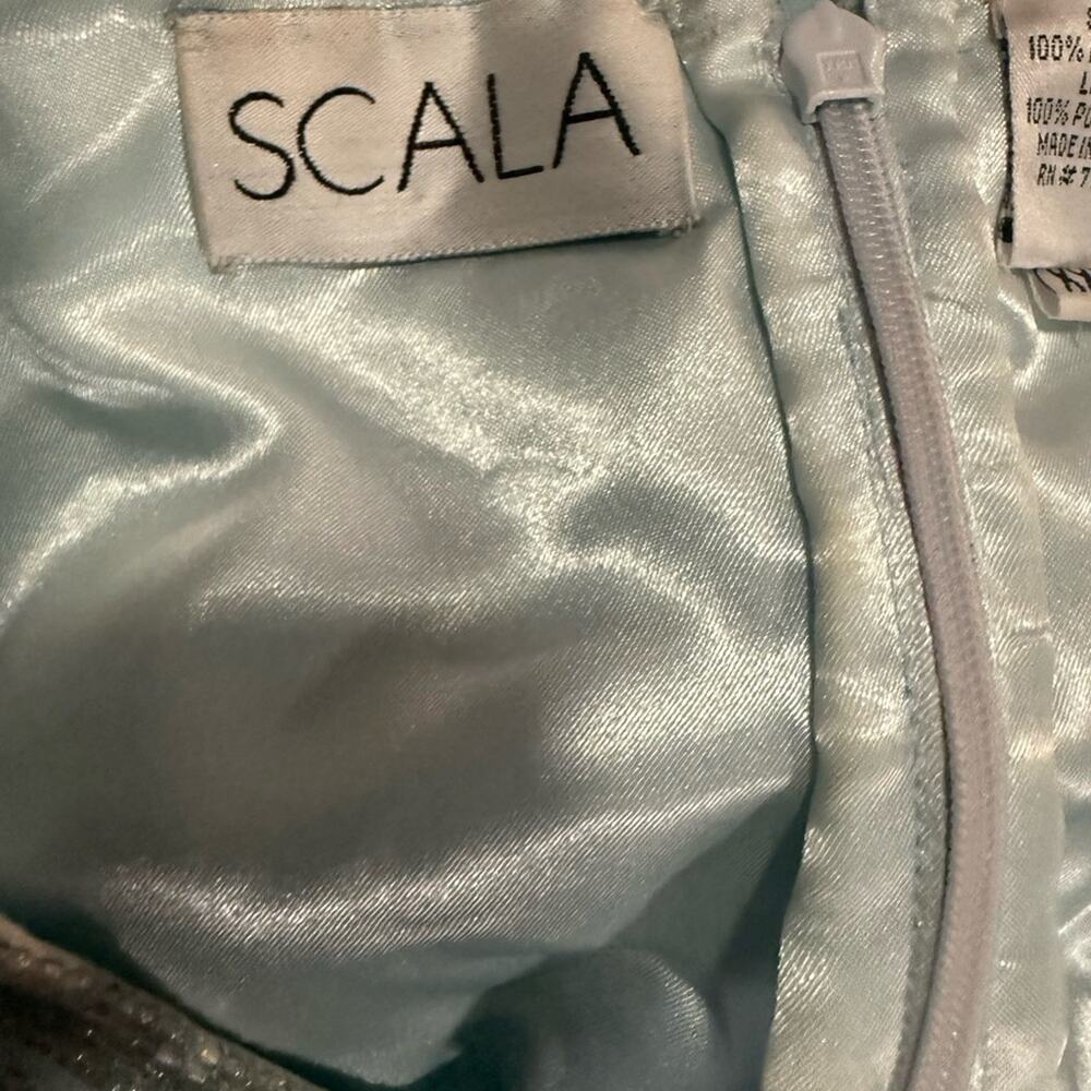 Vtg Scala Baby Blue Beaded Gown Cinderella Fairy Regencycore Formal Dress Modest - Picture 7 of 9
